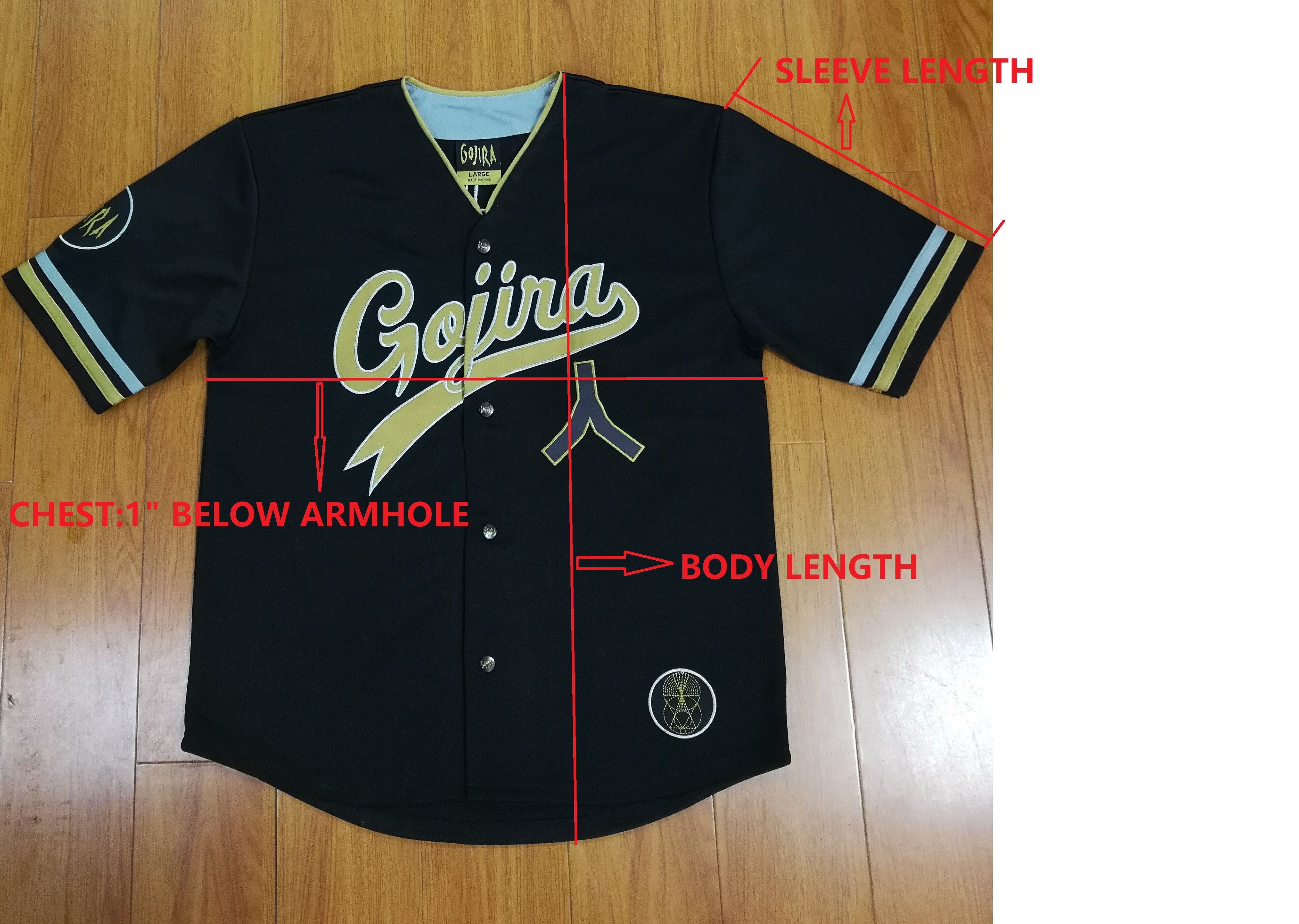 Gojira 96 Baseball Jersey (Black) (L) | Roadrunner Records Gojira 96 Baseball Jersey (Black) (L) | Roadrunner Records